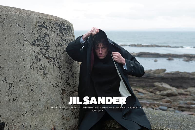 jil sanders fall winter 2019 advertising campaign a rbroath loch earn scotland editorial photoshoot nature