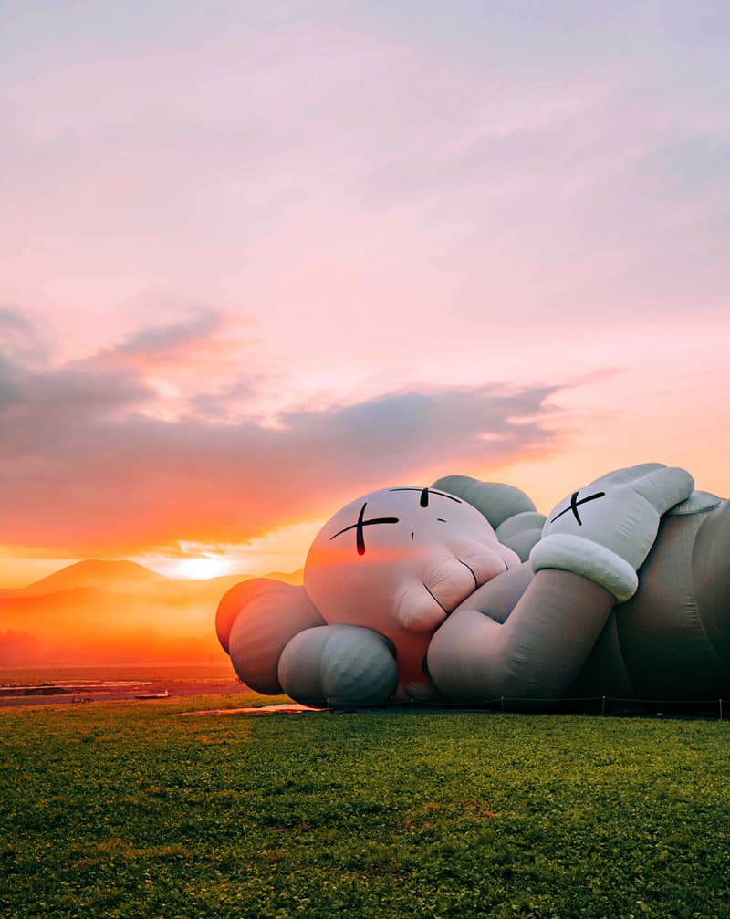 kaws holiday companion mount fuji japan camping camp herschel supply art exhibition display sculpture installation fumotoppara