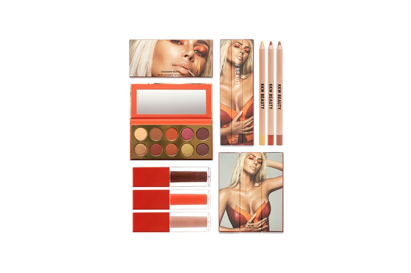 kim kardashian kkw beauty sooo fire collection makeup eyeshadow palette glosses eyeliners release