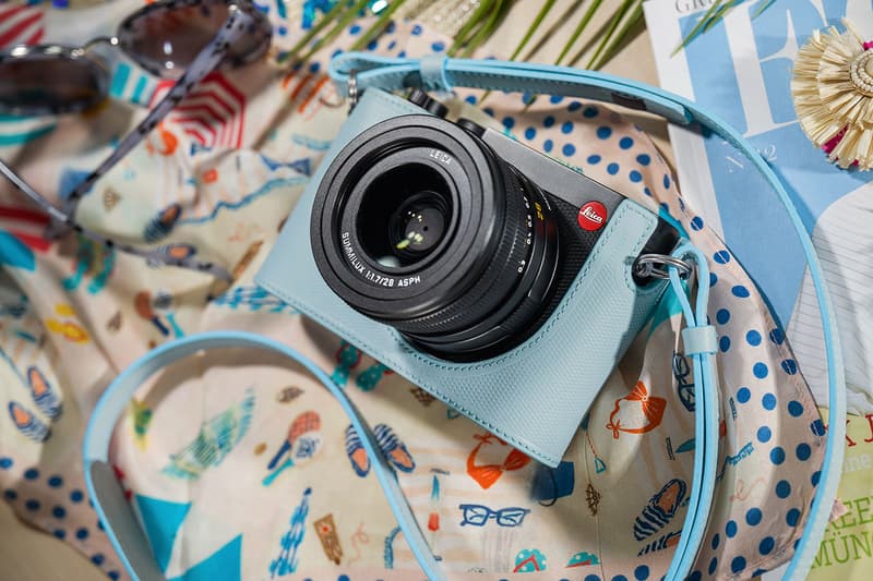 leica camera q2 d-lux travel tote bag wicker basket protector leather blue pink