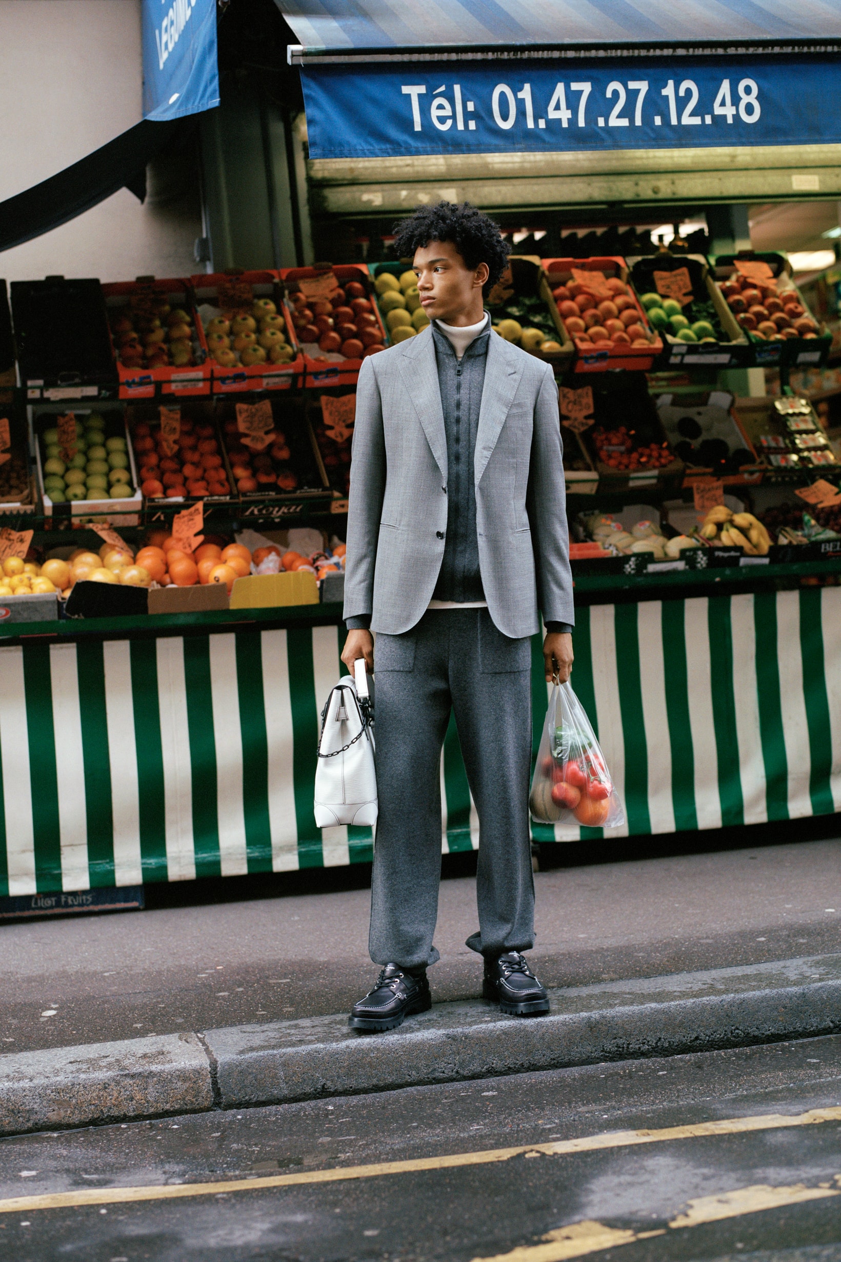 Louis Vuitton Men's Pre-Spring 2020 Lookbook Blazer Pants Grey