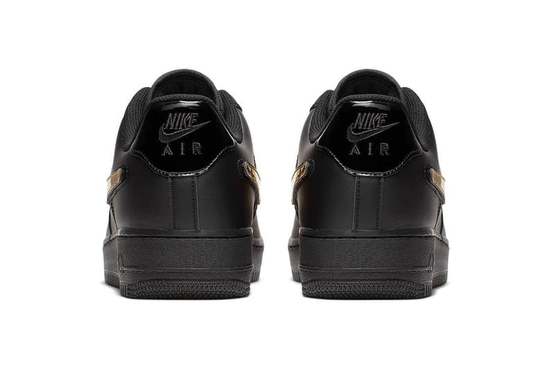 Nike Air Force 1 Black Gold Swoosh