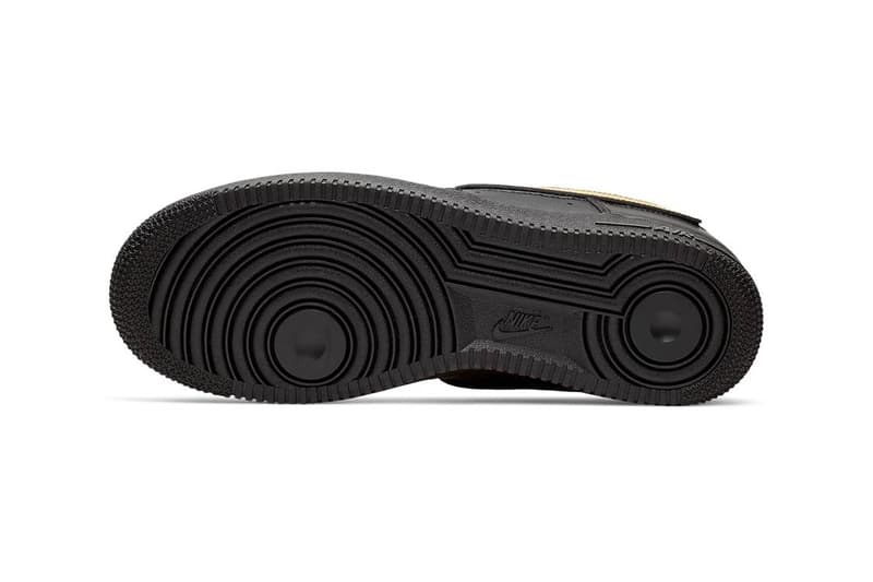 Nike Air Force 1 Black Gold Swoosh