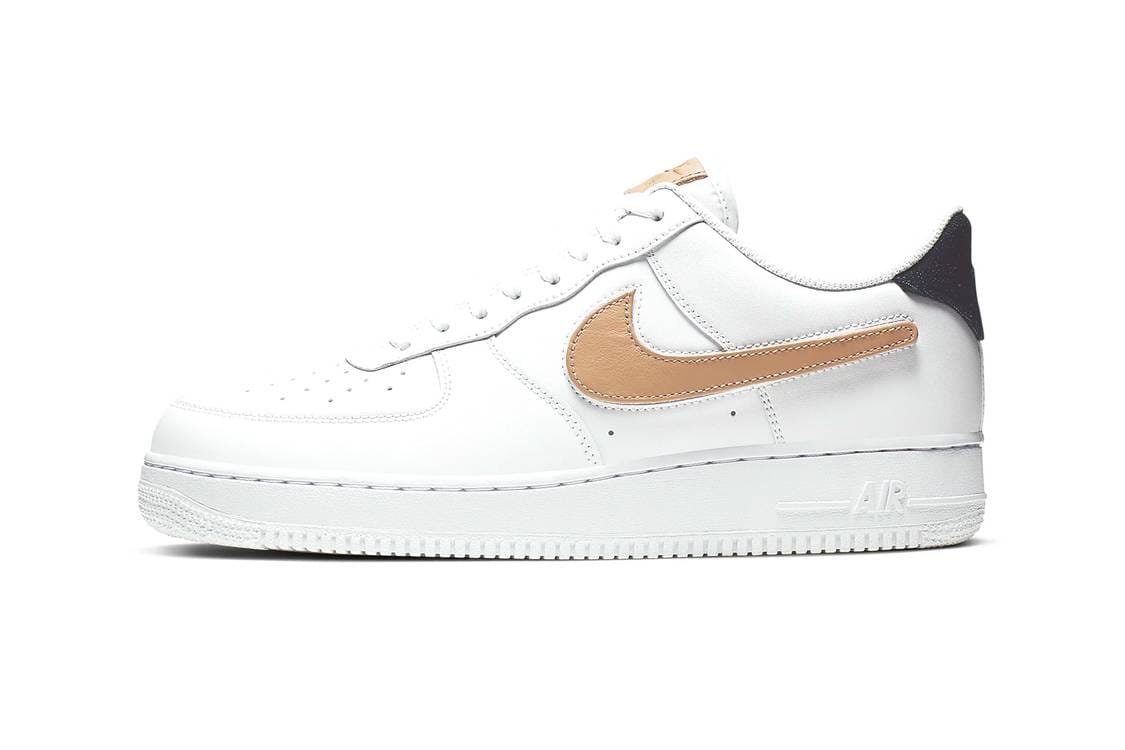 white nike with rose gold swoosh