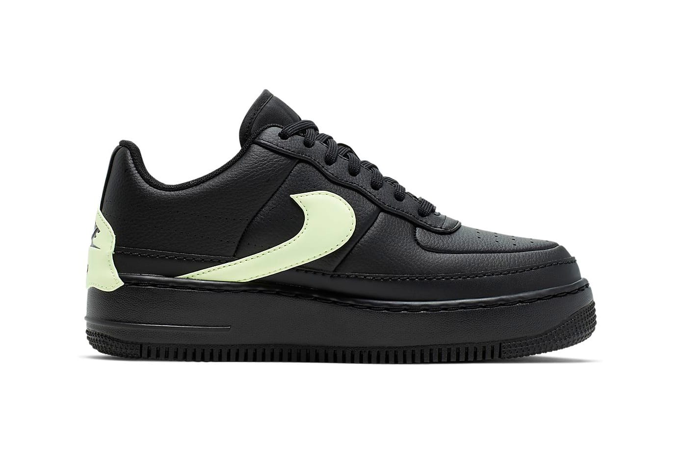 black and neon green air force ones