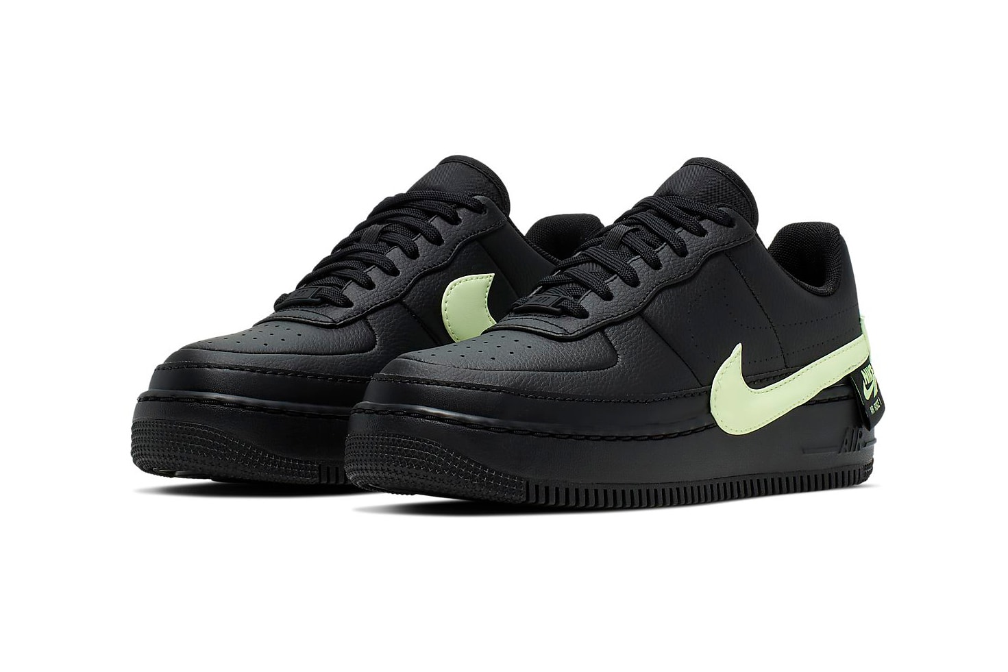 Nike Air Force 1 Jester XX Black Barely Volt Neon Green Swoosh Trainers Sneakers