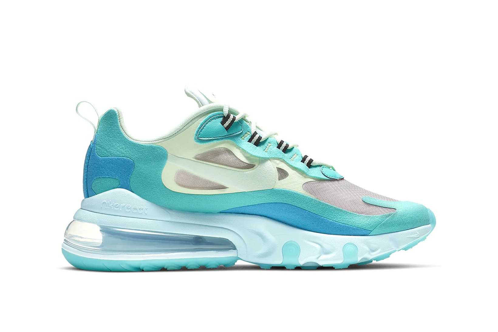 nike air max 270 react hyper jade sneakers footwear shoes sneakerhead barely volt blue lagoon frosted spruce