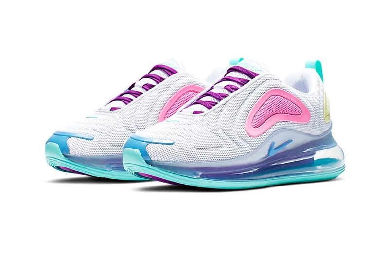 white teal and pink air max