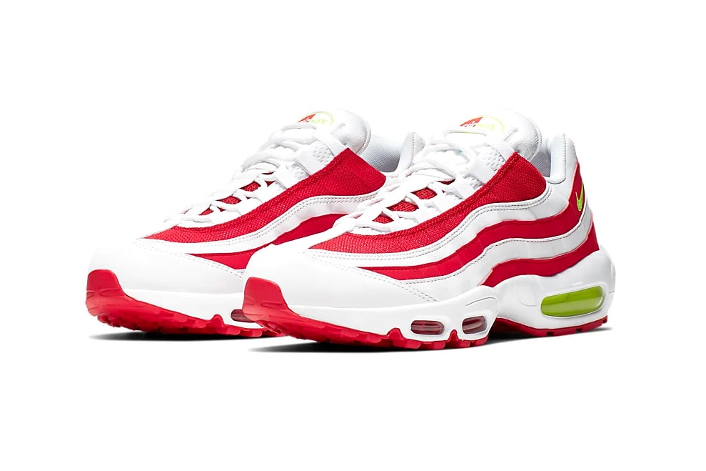 nike air max 95 university red neon green white reflective sneaker