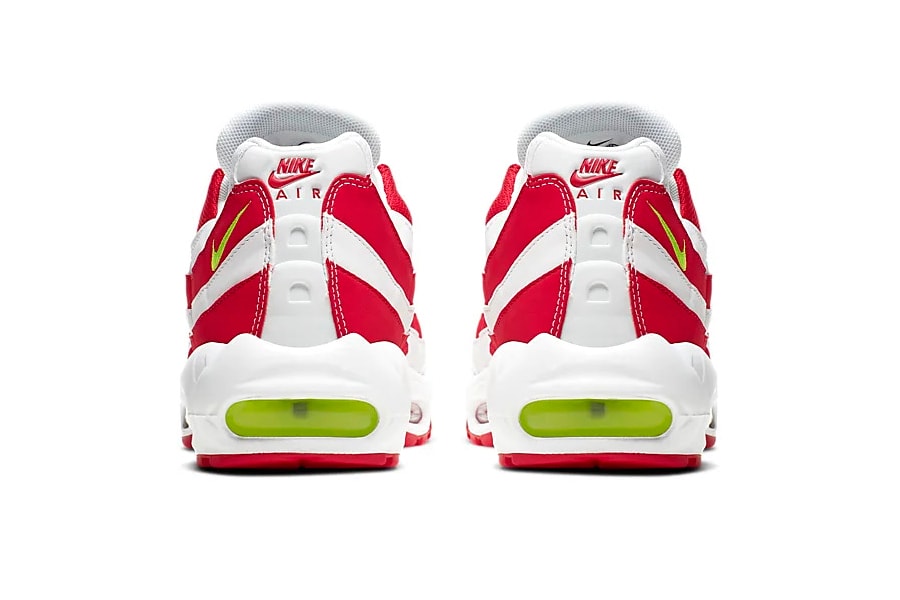 nike air max 95 university red neon green white reflective sneaker