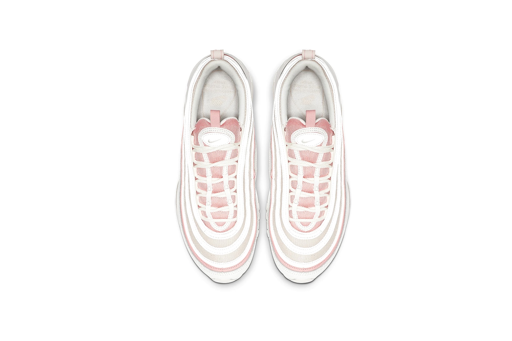 nike air max 97 bleached coral pink white summer sneakers shoes