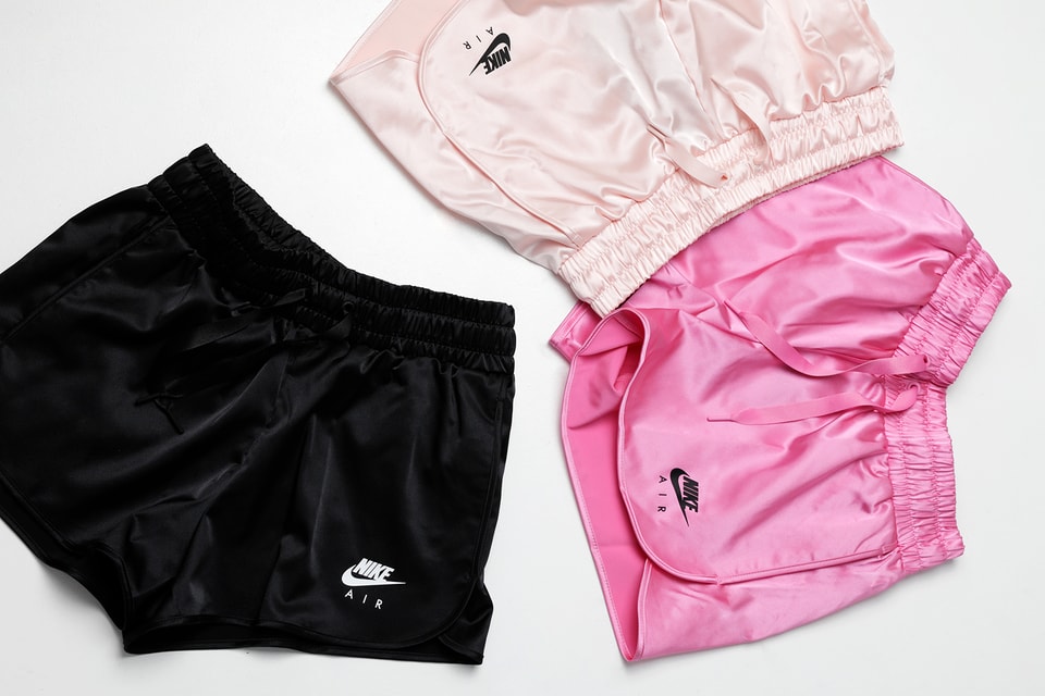 Nike Sportswear Black & Pink Air Satin Shorts