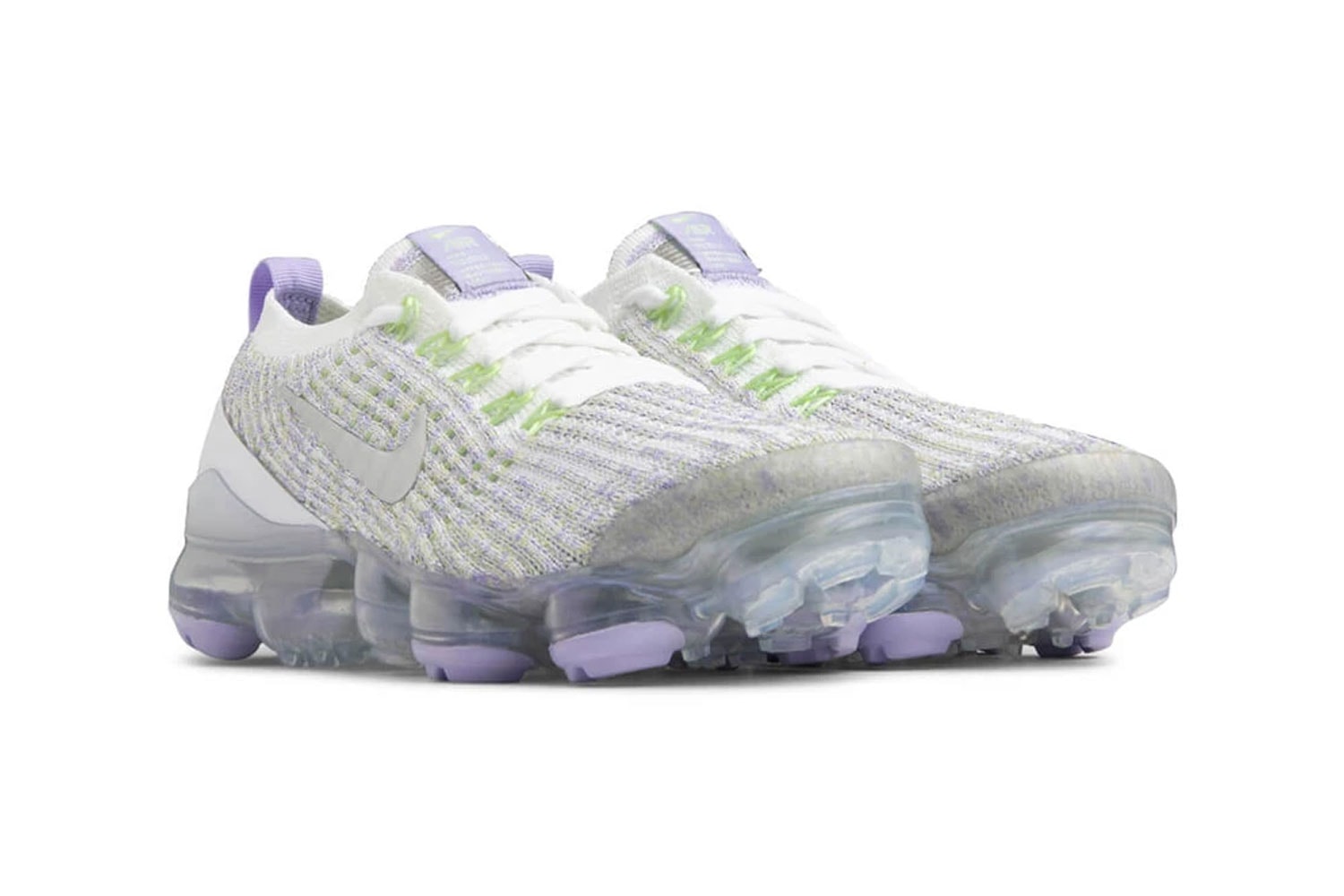 nike air vapormax flyknit 3.0 true white barely volt purple agate release sneakers