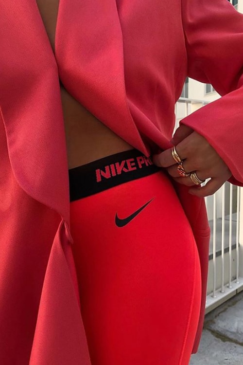 Nike Leggings Red Black
