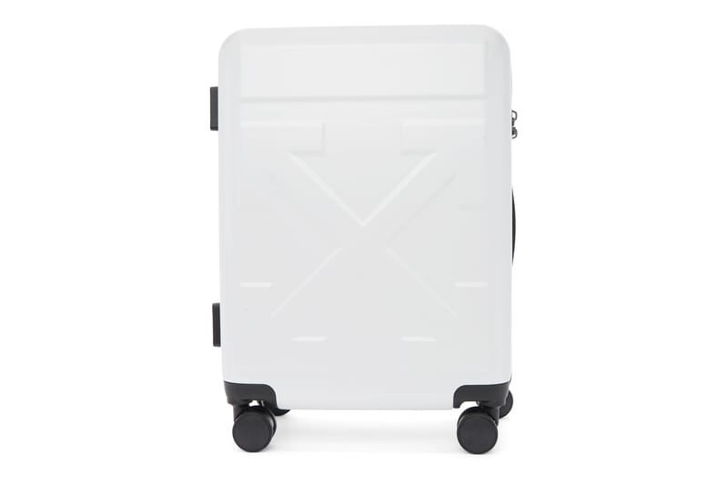 clear off white suitcase