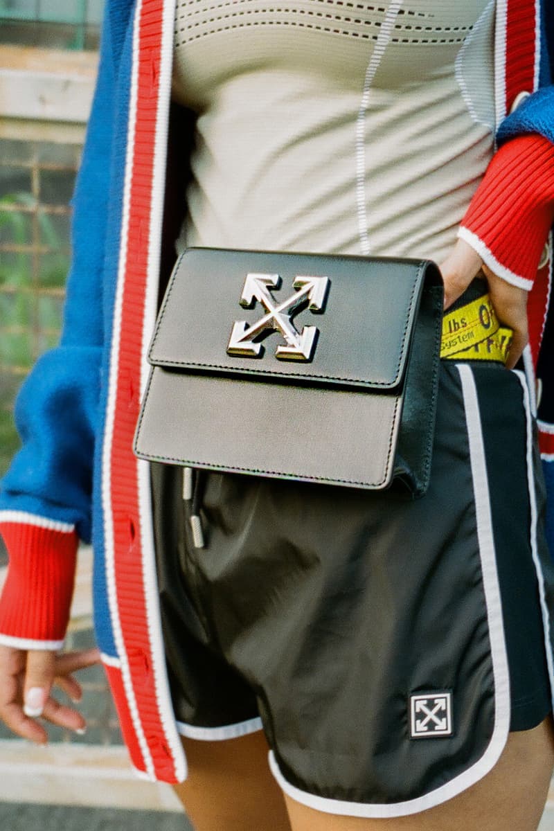 off white pre fall 2019 collection hbxwm hbx fashion designer streetwear clothes editorial photoshoot model jackets denim bags