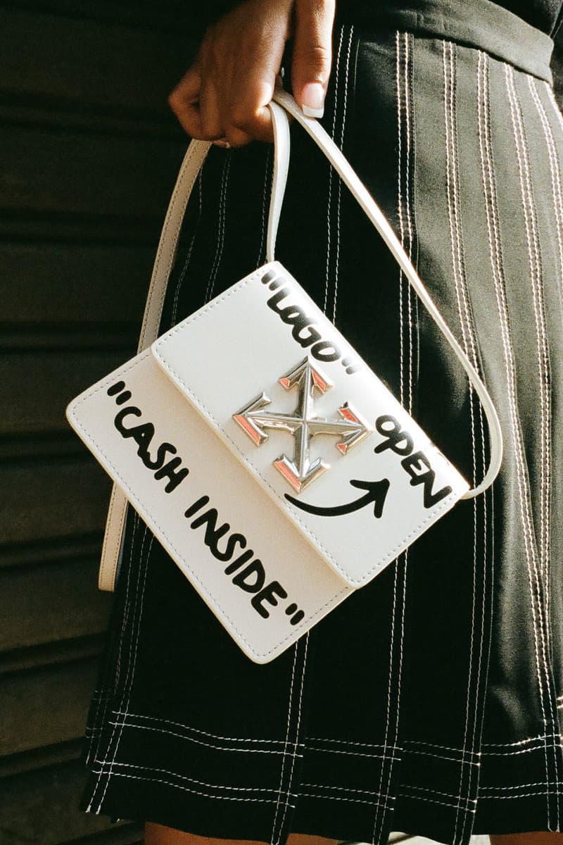 off white pre fall 2019 collection hbxwm hbx fashion designer streetwear clothes editorial photoshoot model jackets denim bags