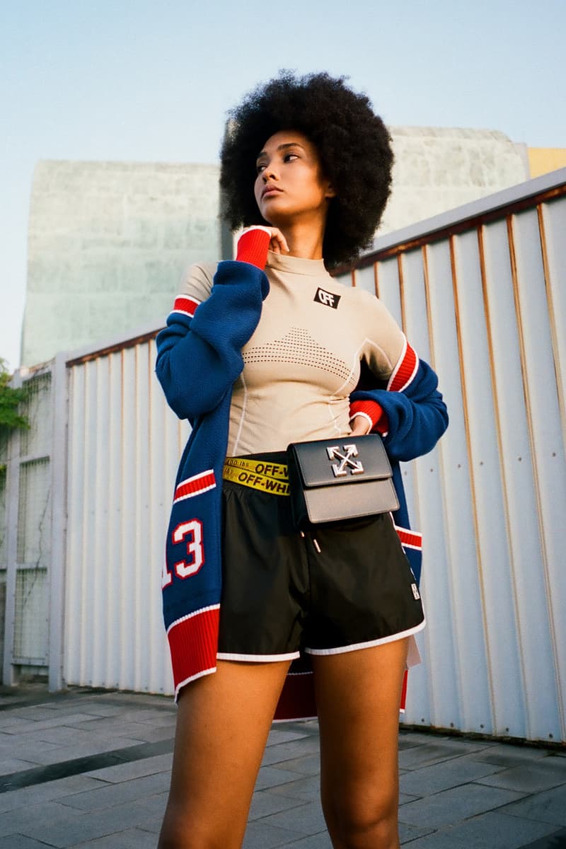 off white pre fall 2019 collection hbxwm hbx fashion designer streetwear clothes editorial photoshoot model jackets denim bags