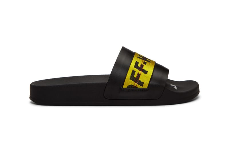 off white black industrial slides