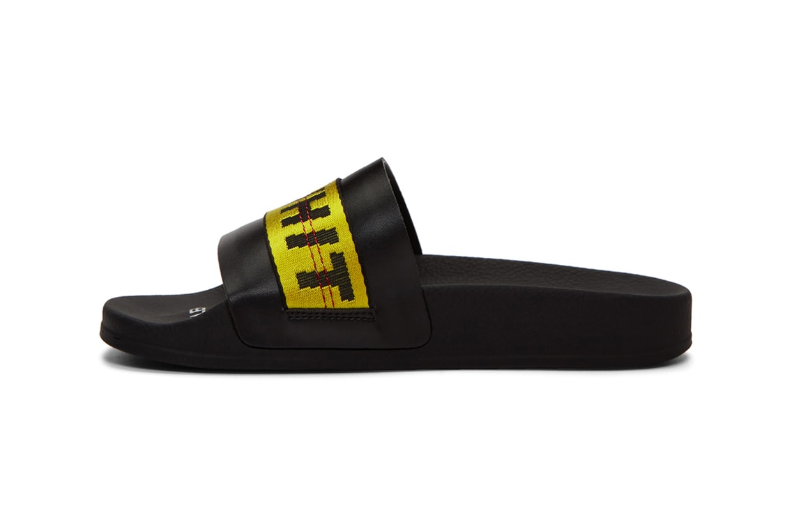 Off White Industrial Belt Strap Sandals Black Yellow
