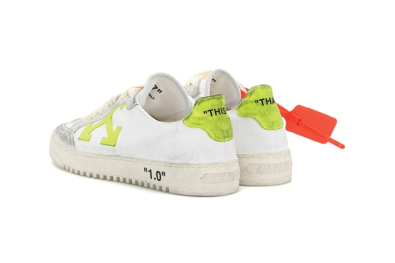 off-white arrow 2.0 womens sneakers virgil abloh zip tie pink neon yellow glitter 