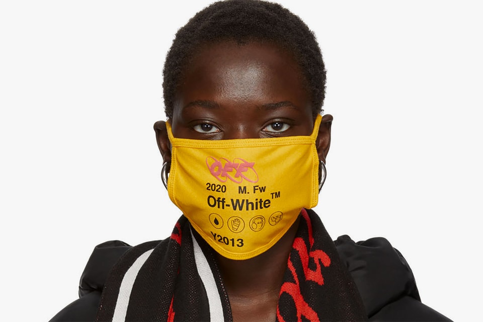 Download Off White S Yellow Industrial Y013 Mask Hypebae PSD Mockup Templates