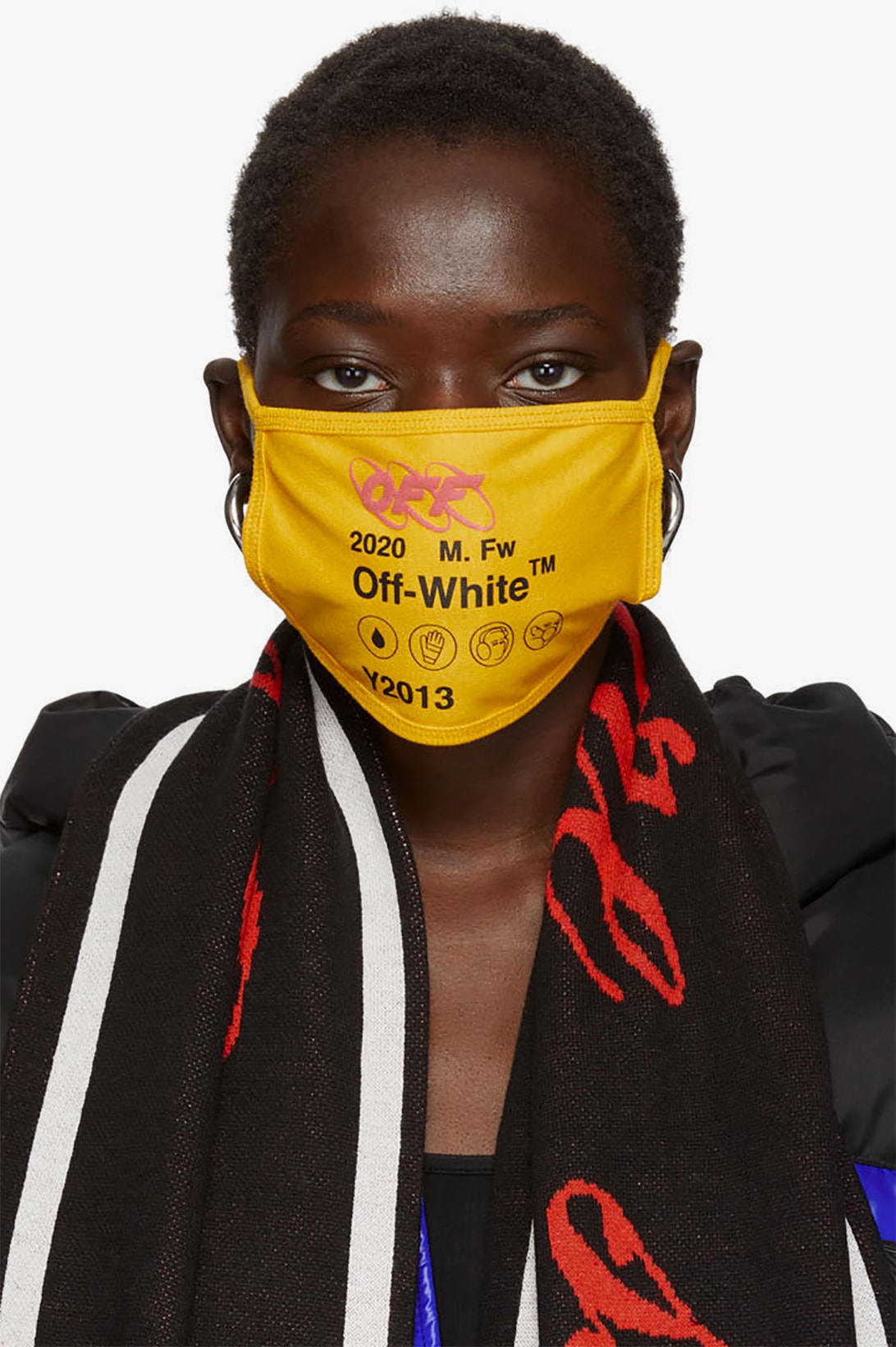 off white yellow industrial y013 logo mask fashion streetwear 