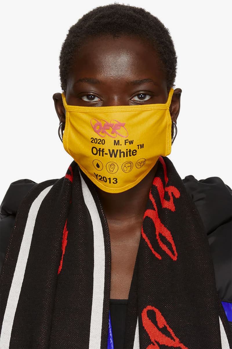 off white yellow industrial y013 logo mask fashion streetwear