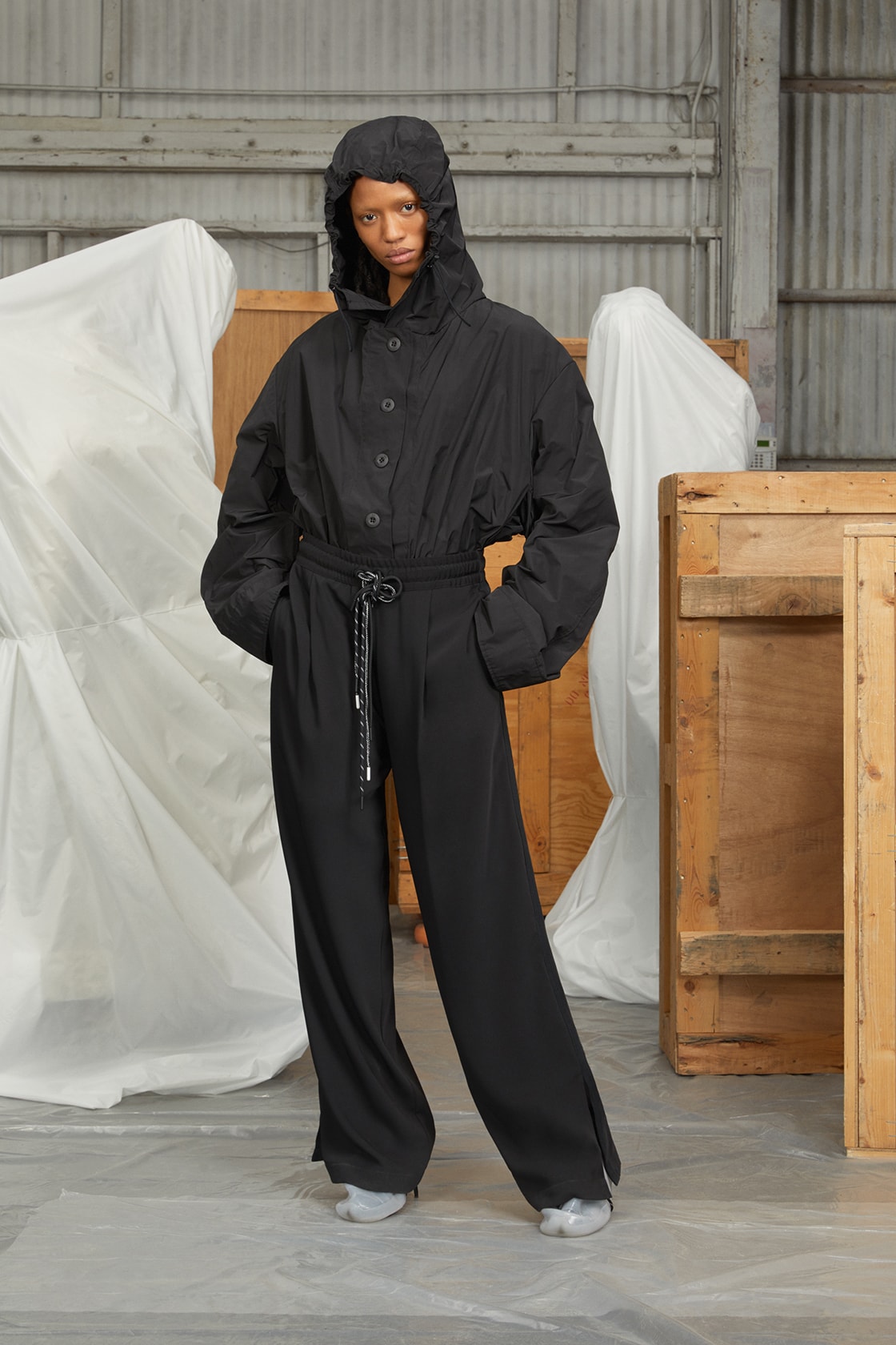 perfect number woman on pedastal Adesuwa Aighewi black jacket pant hoodie