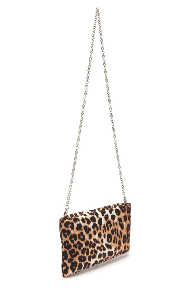 Prada Leopard Print Logo Crossbody Bag Chain Brown Beige Trendy Trend Animal Print Purse Pouch Clutch Accessory
