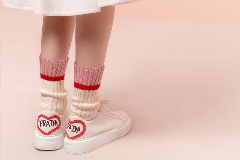 prada heart sneakers