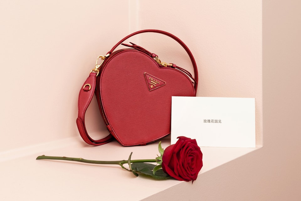 Prada Odette Heart Bag In Pink Saffiano Leather – Bagsers