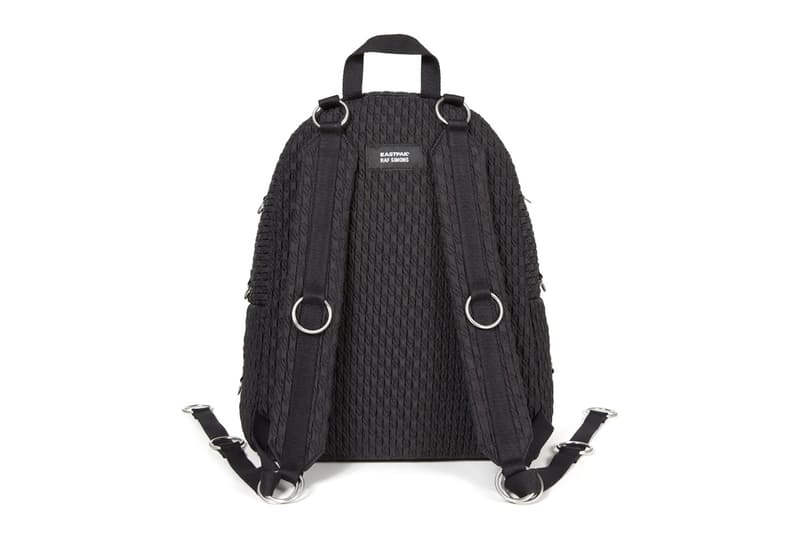 raf simons eastpak bonded metal loop backpacks paddedpakr collaboration designer bags burgundy orange grey pink anthracite yellow black matlasse