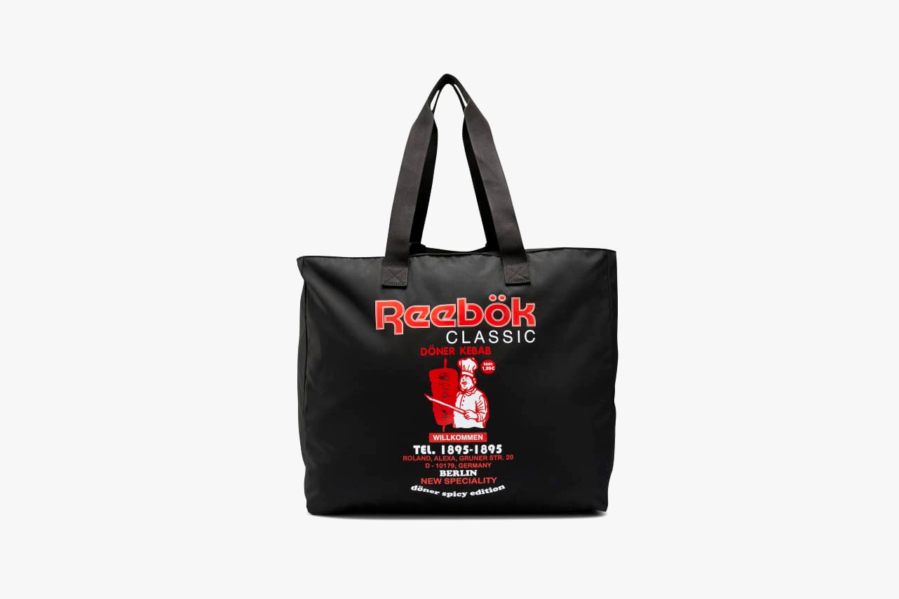 reebok classics food pack t-shirt tote cap socks pack pizza doner kebab chinese takeout delivery fast food uniform retro graphic