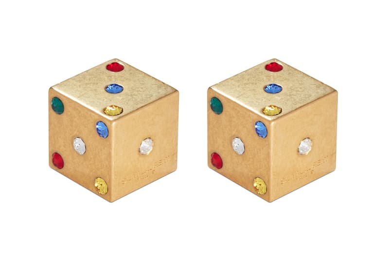 Saint Laurent Rive Droite Crystal Dice Gold