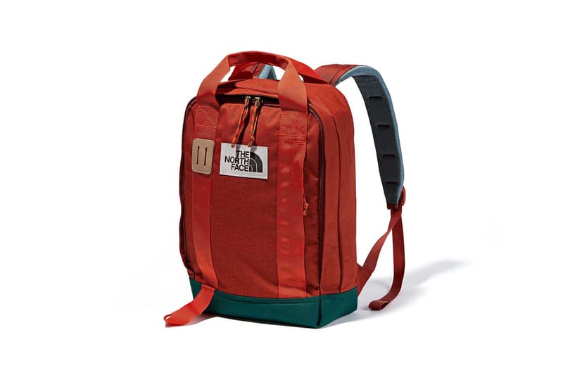 the north face back to school heritage red backpack