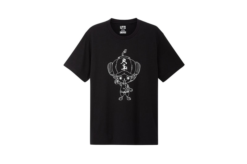 one piece uniqlo t-shirts black chopper collaboration