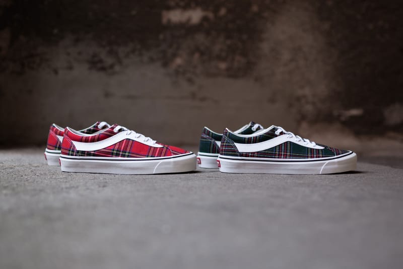 red and gray vans