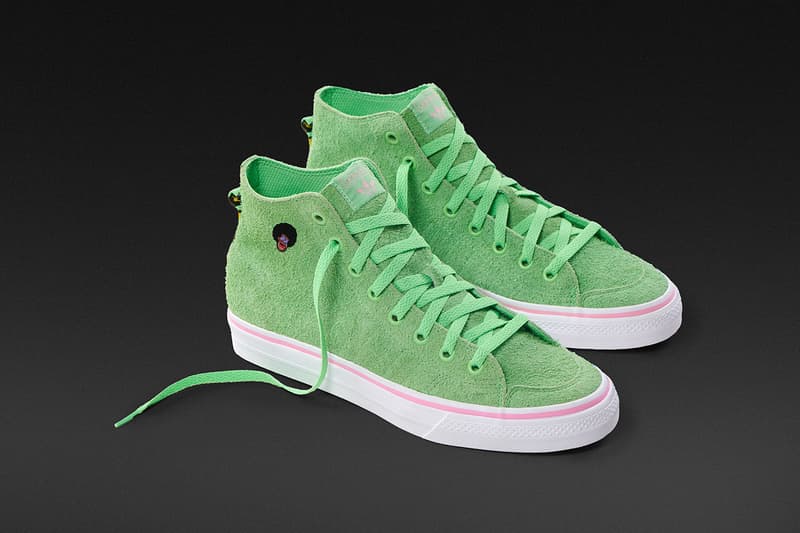 adidas skateboarding na-kel smith nizza collaboration sneakers green suede