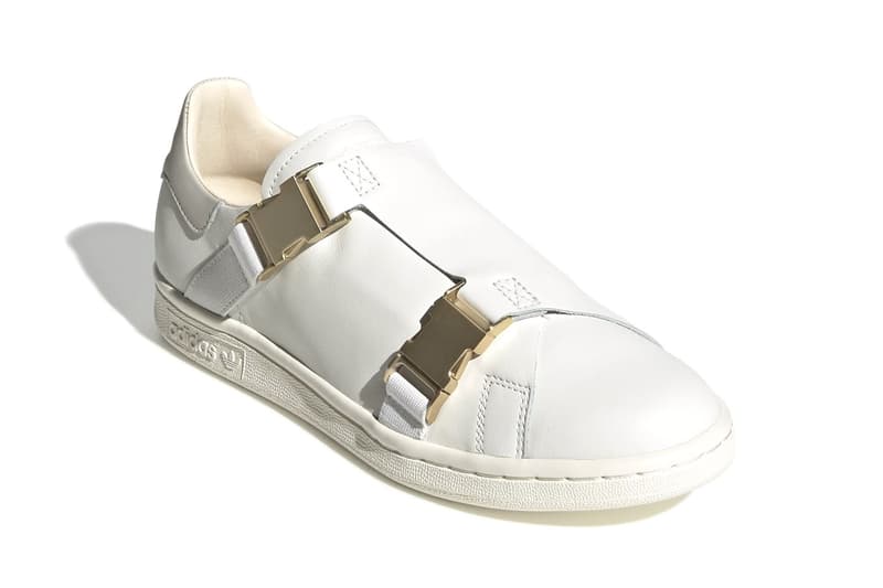 adidas originals stan smith gold buckle white running off raw sneakers shoes minimalist