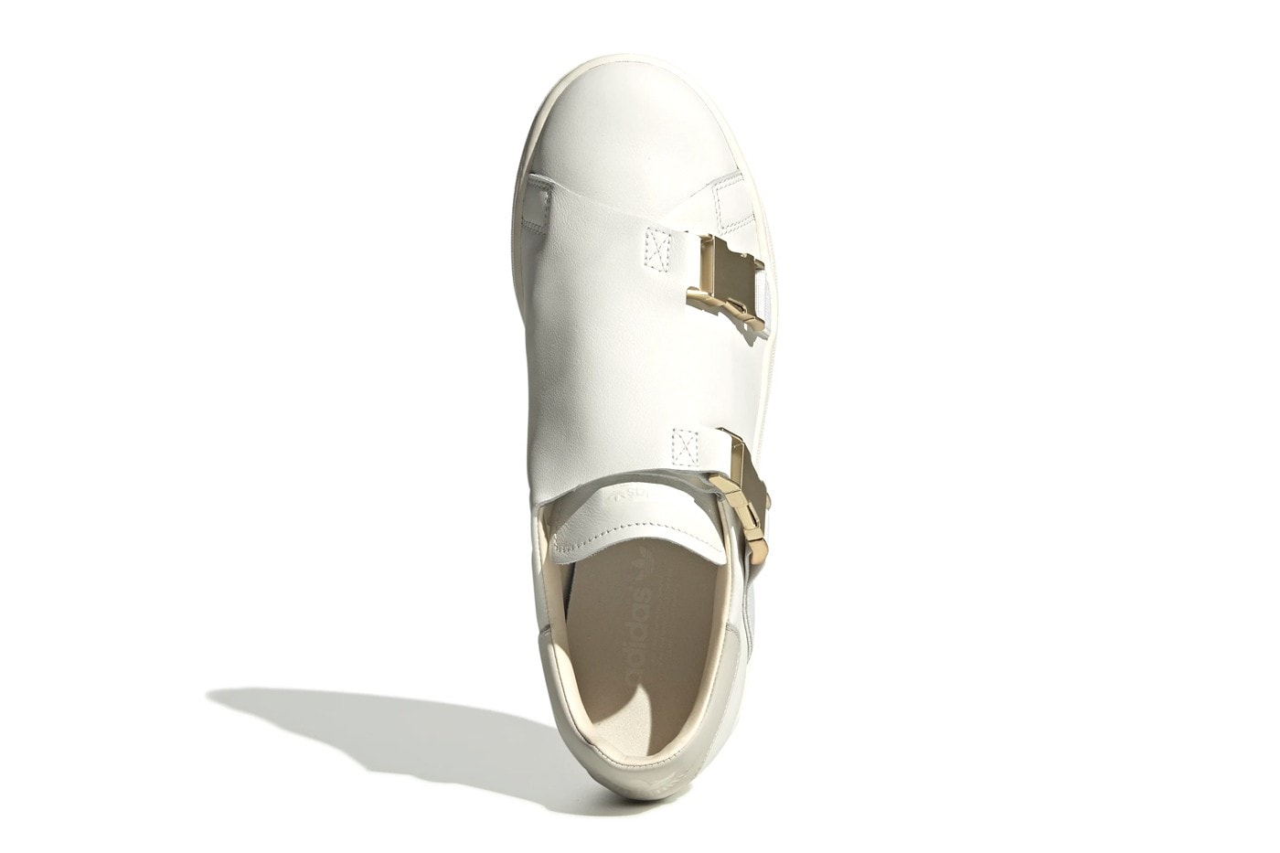 adidas originals stan smith gold buckle white running off raw sneakers shoes minimalist