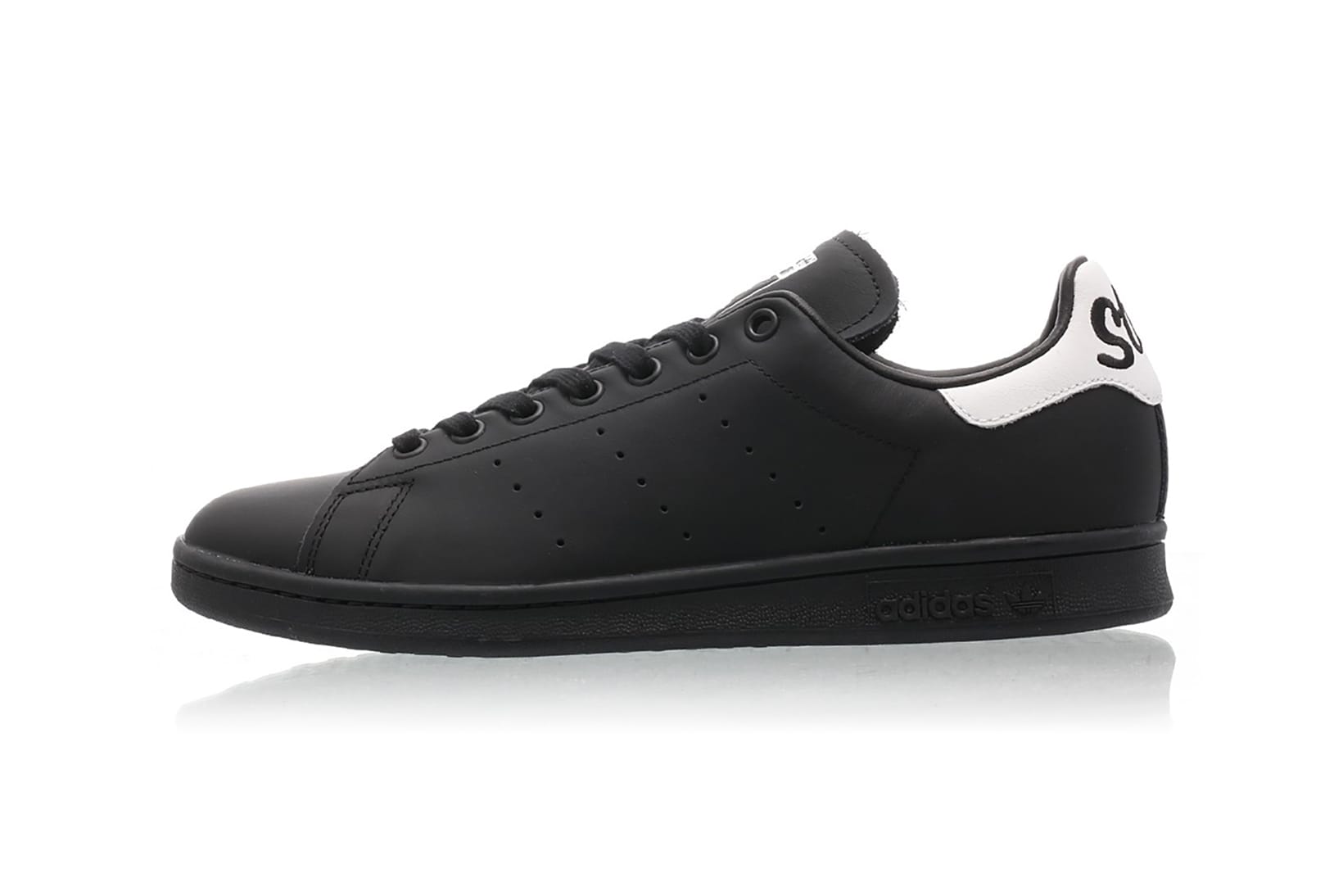 stan smith black leather shoes