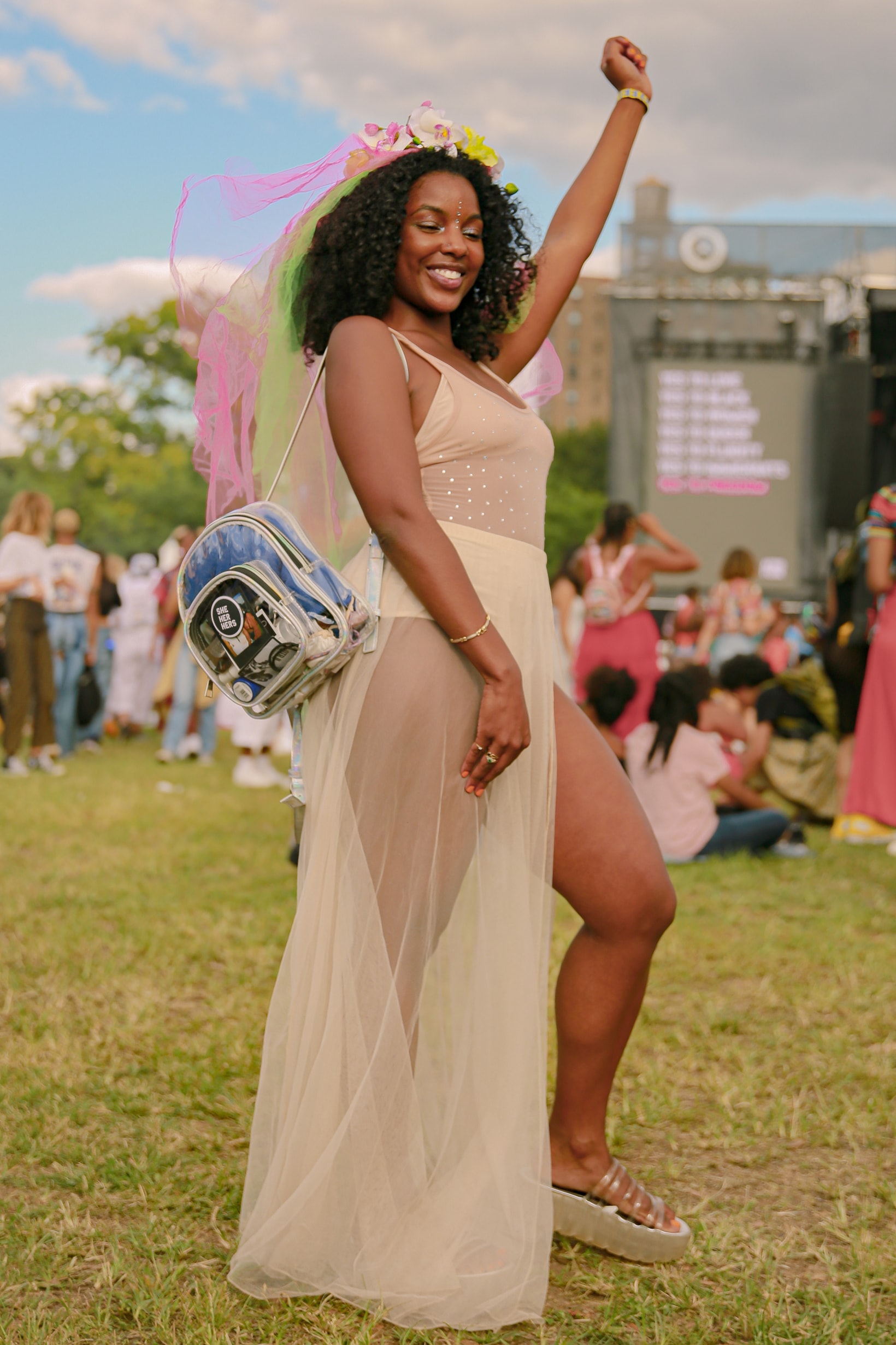 Afropunk 2019 Festival Street Style Dress Cream