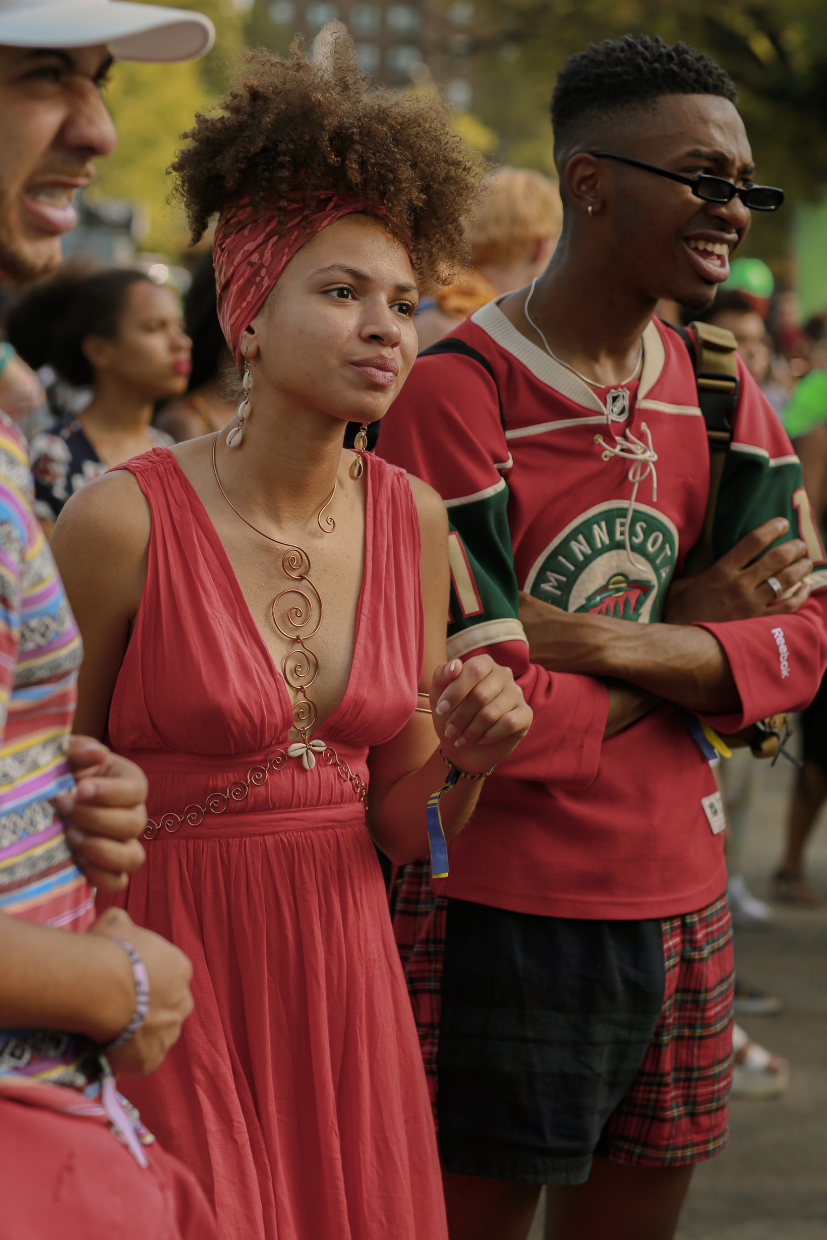 Afropunk 2019 Festival Street Style Dress Shirt Red
