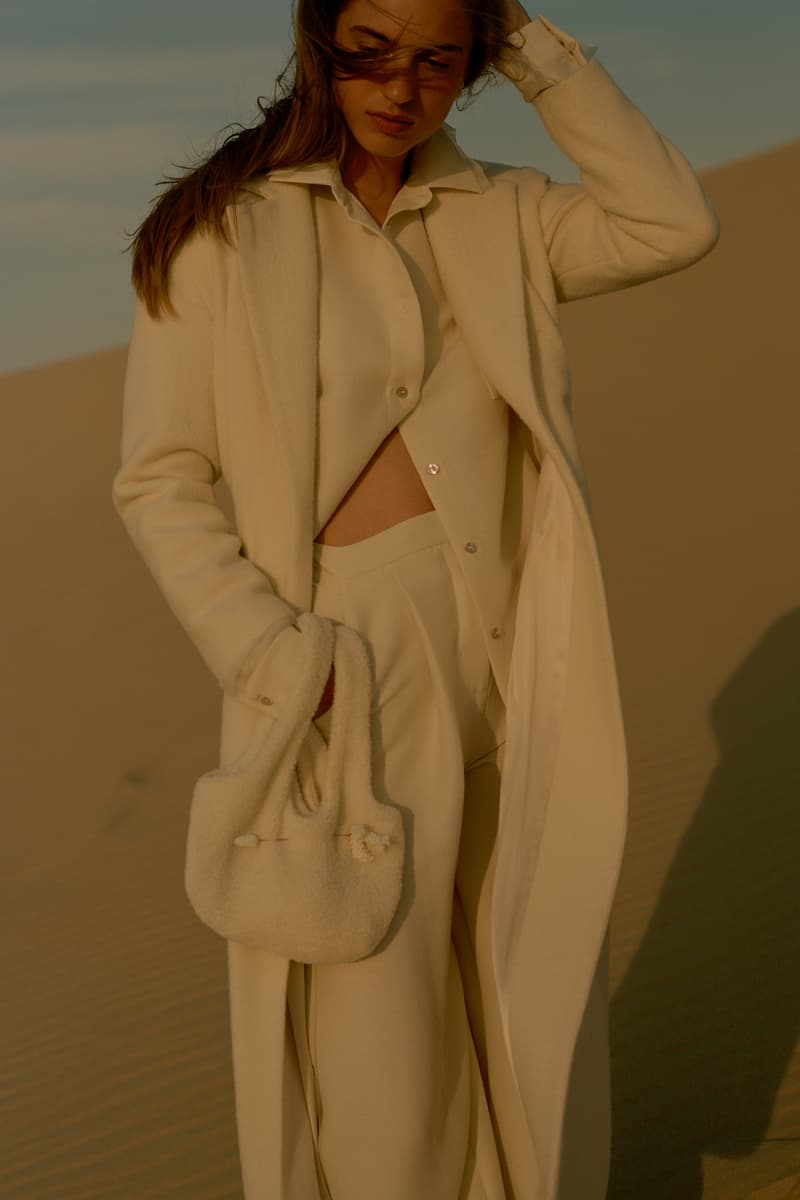 ALBUS LUMEN x Woolmark Fall Winter 2019 Collection Top Trousers Bag Cream