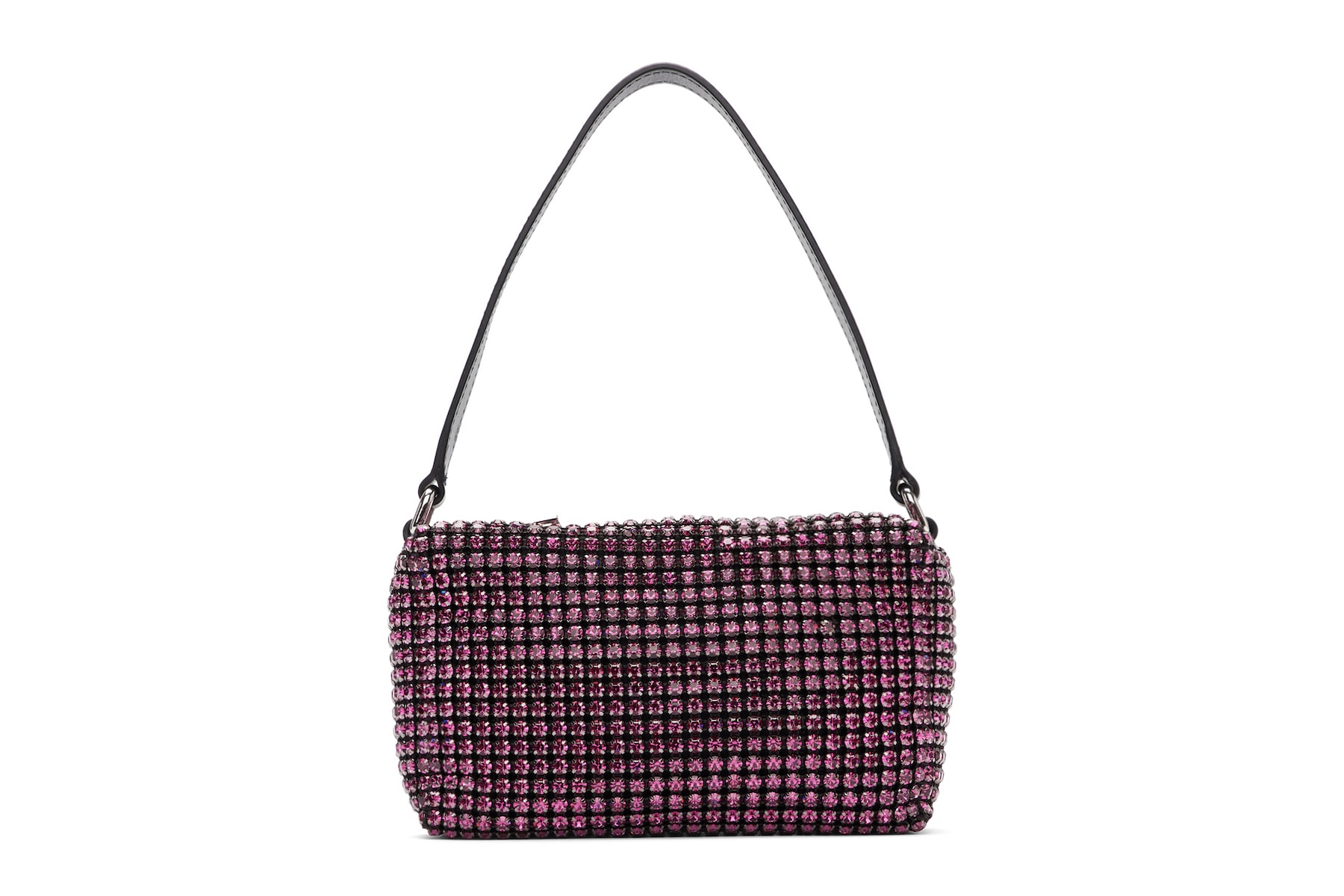 Alexander Wang Pink Rhinestone Glitter Bag Purse Pouch Accessory Bling 90s Inspired Fashion