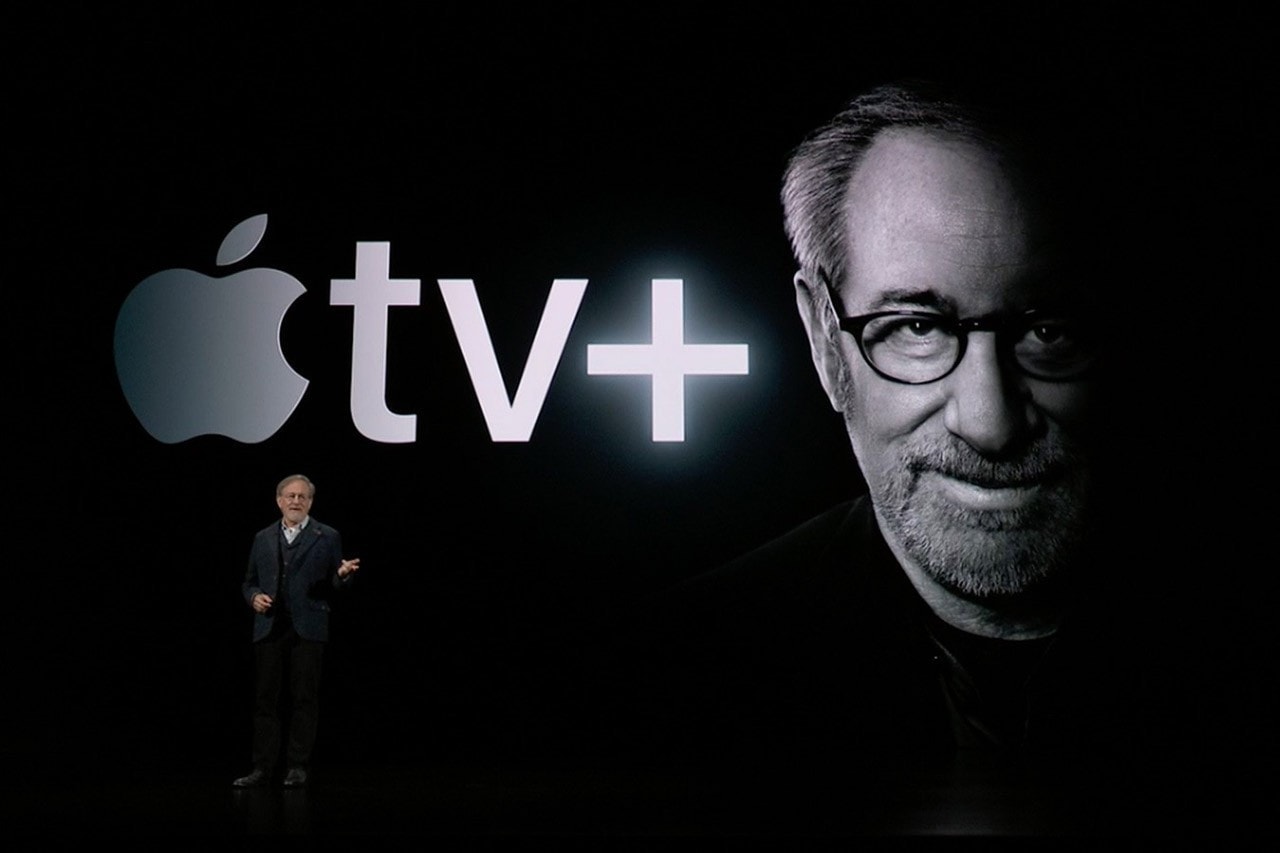 apple tv tech technology streaming service steven spielberg glasses presentation