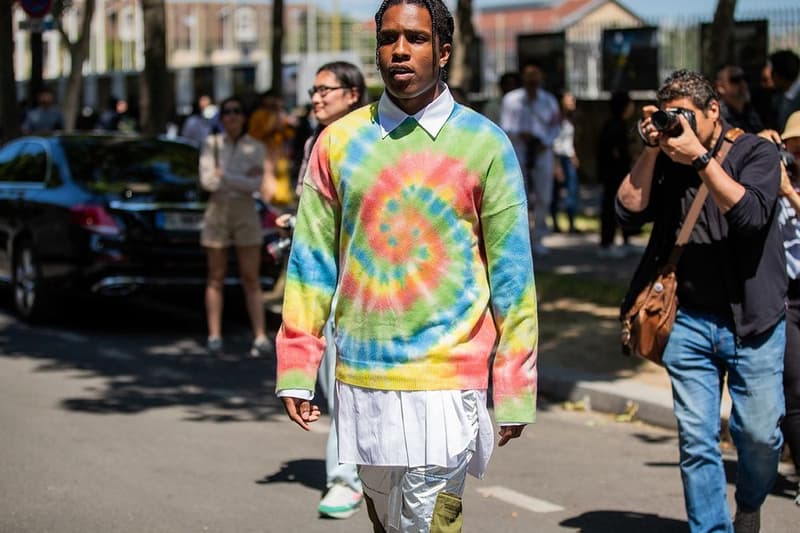 ASAP Rocky Tie Dye Sweater Green Blue Pink