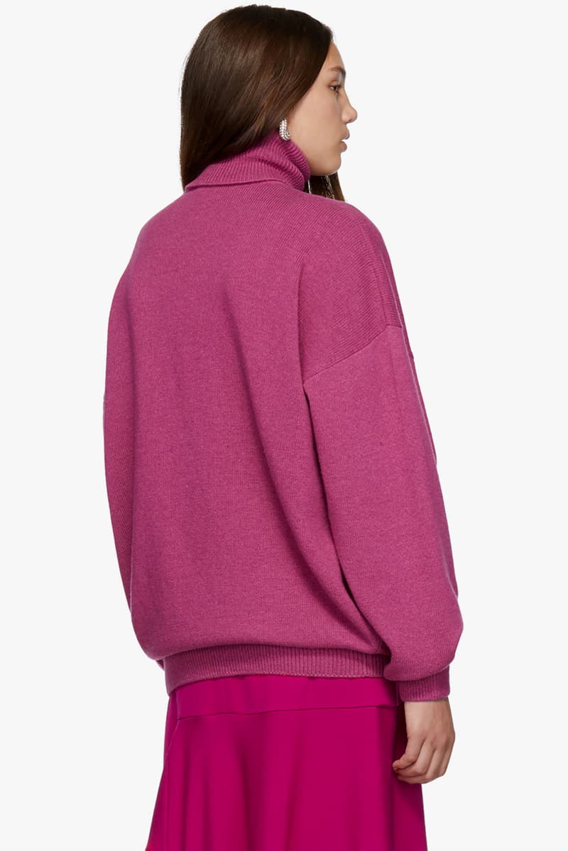 balenciaga logo cashmere turtleneck sweater designer pink fall fashion top