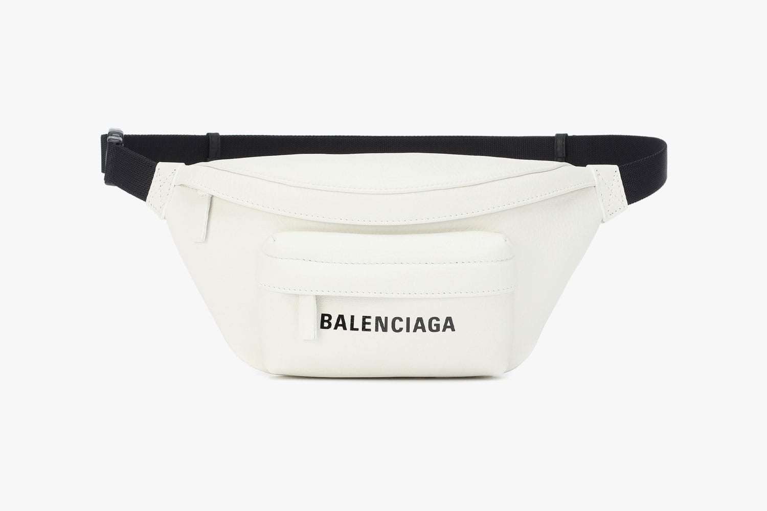 White Leather Logo Belt Bag 